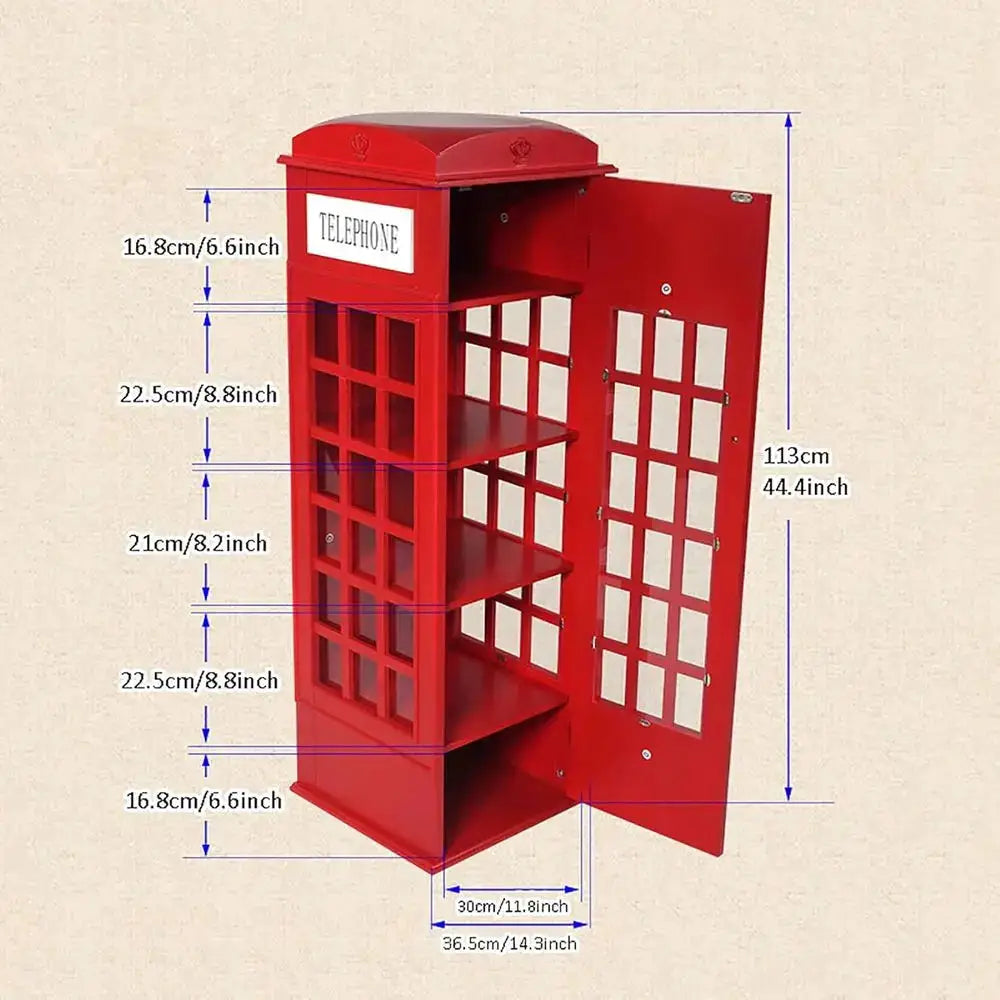 5-Tier Wooden Telephone Booth-Style Bookshelf, Cute Floor Standing Storage Rack for Kids & Adults, Decorative Book Organizer Dis from PriceLows™