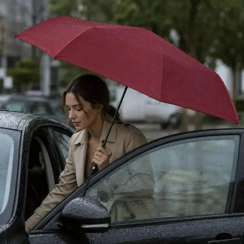 Semi Automatic Umbrella | UV Protection | Windproof Foldable | Solid Color
