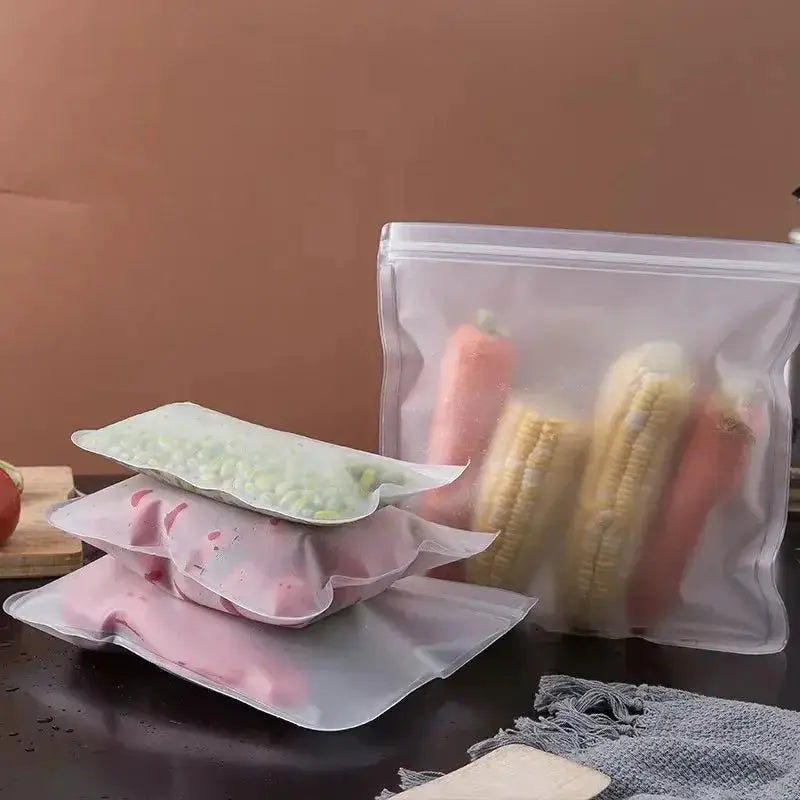 Reusable Food Storage Bags | Leakproof Zip Shut | Stand Up Design | One Size
