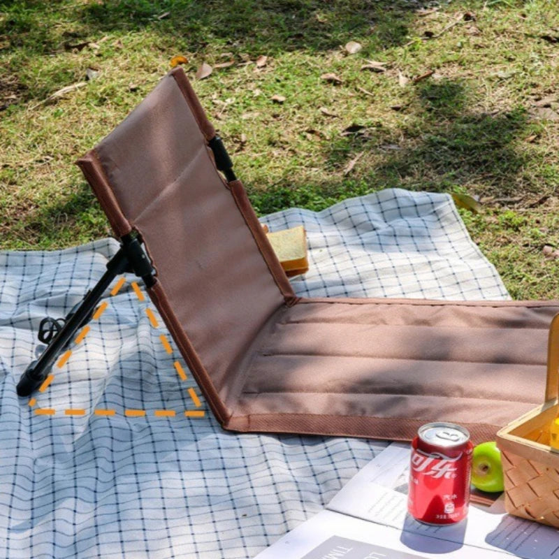 Folding Beach Chair | Metal Frame | Backrest Cushion | Outdoor Foldable