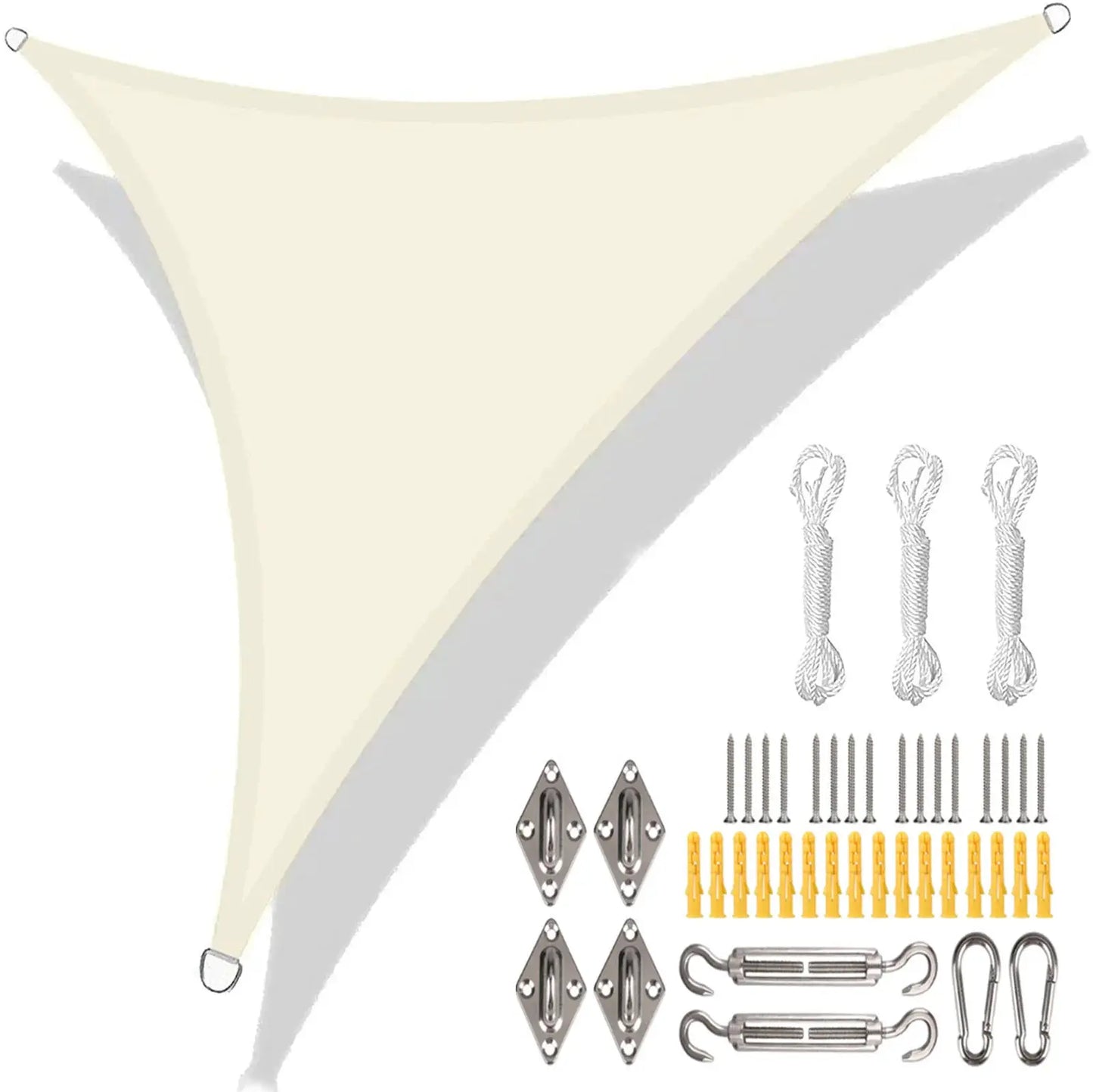Triangle Sun Shade Sail | Waterproof HDPE | 5x5x5 Ft | Outdoor Patio Canopy