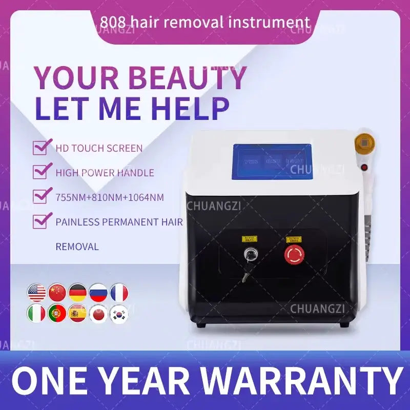 Diode Hair Removal Device | 755/808/1064 nm | Ice Cooling | Single Head