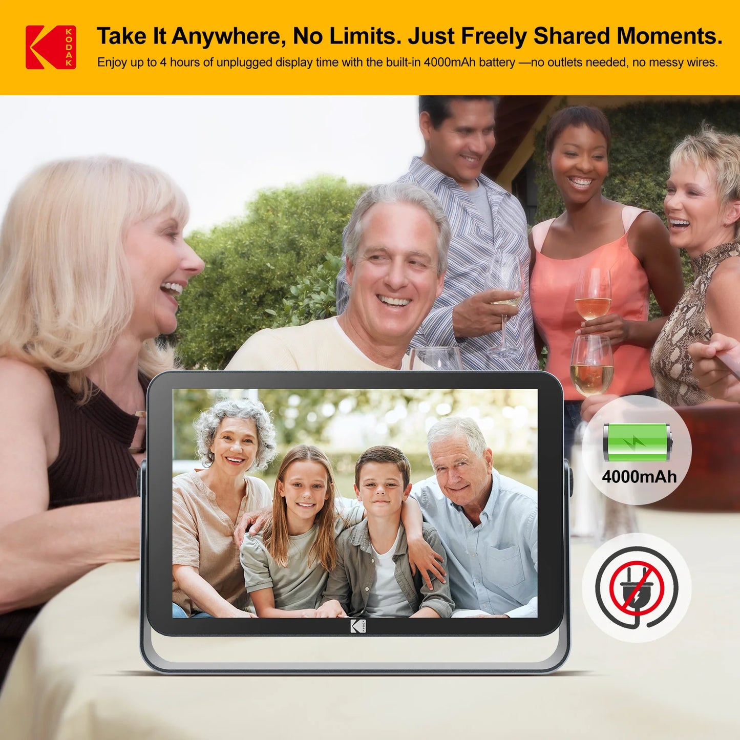 Kodak Digital Photo Frame | 10 Inch Display | WiFi Enabled | 32GB Storage