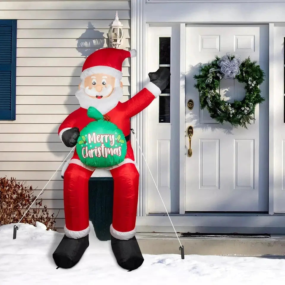 Inflatable Santa Claus | Yard Holiday Display | Built In Blower | 1.8M Size