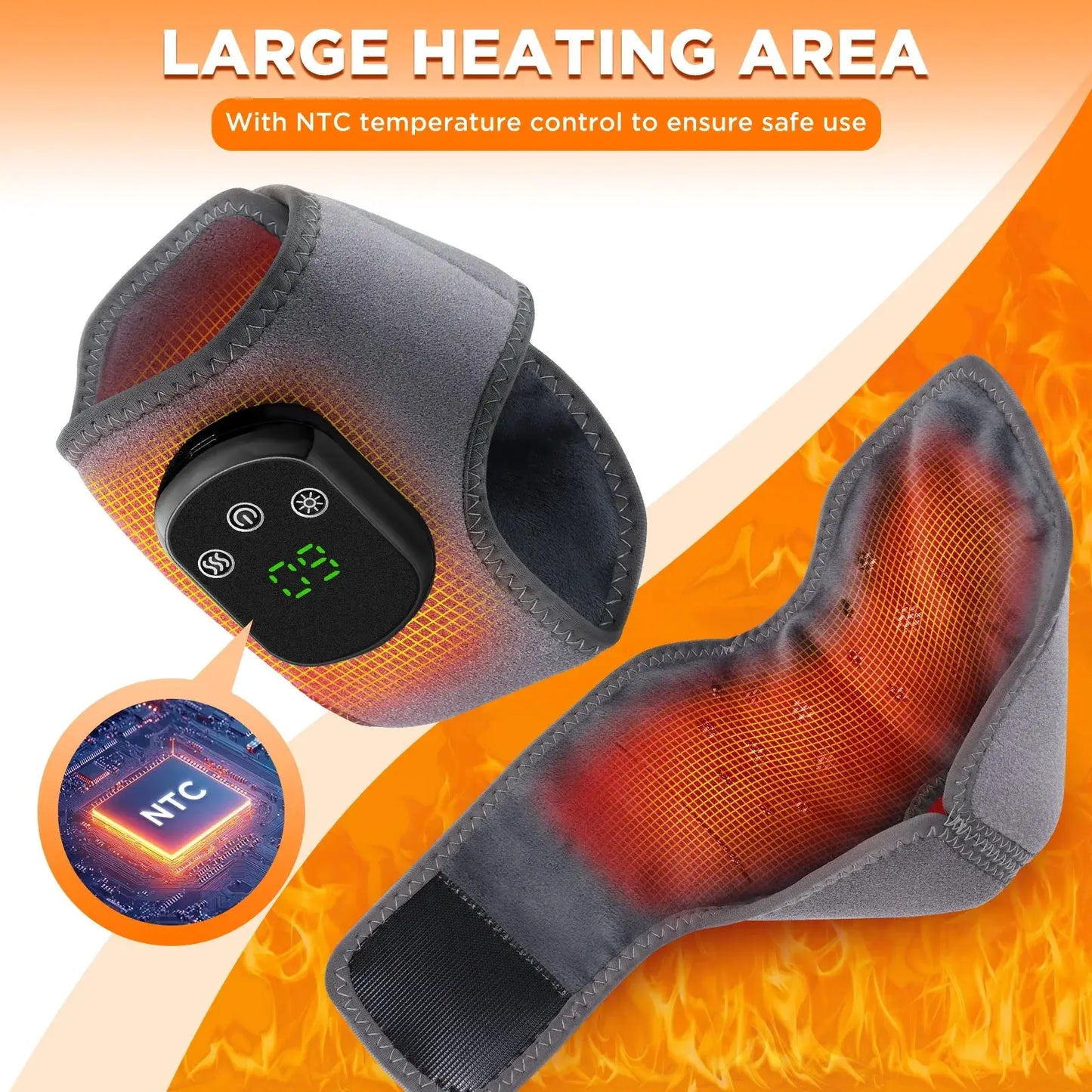 Cordless Heated Ankle Massager | 5 Heat Settings | 3 Vibration Modes
