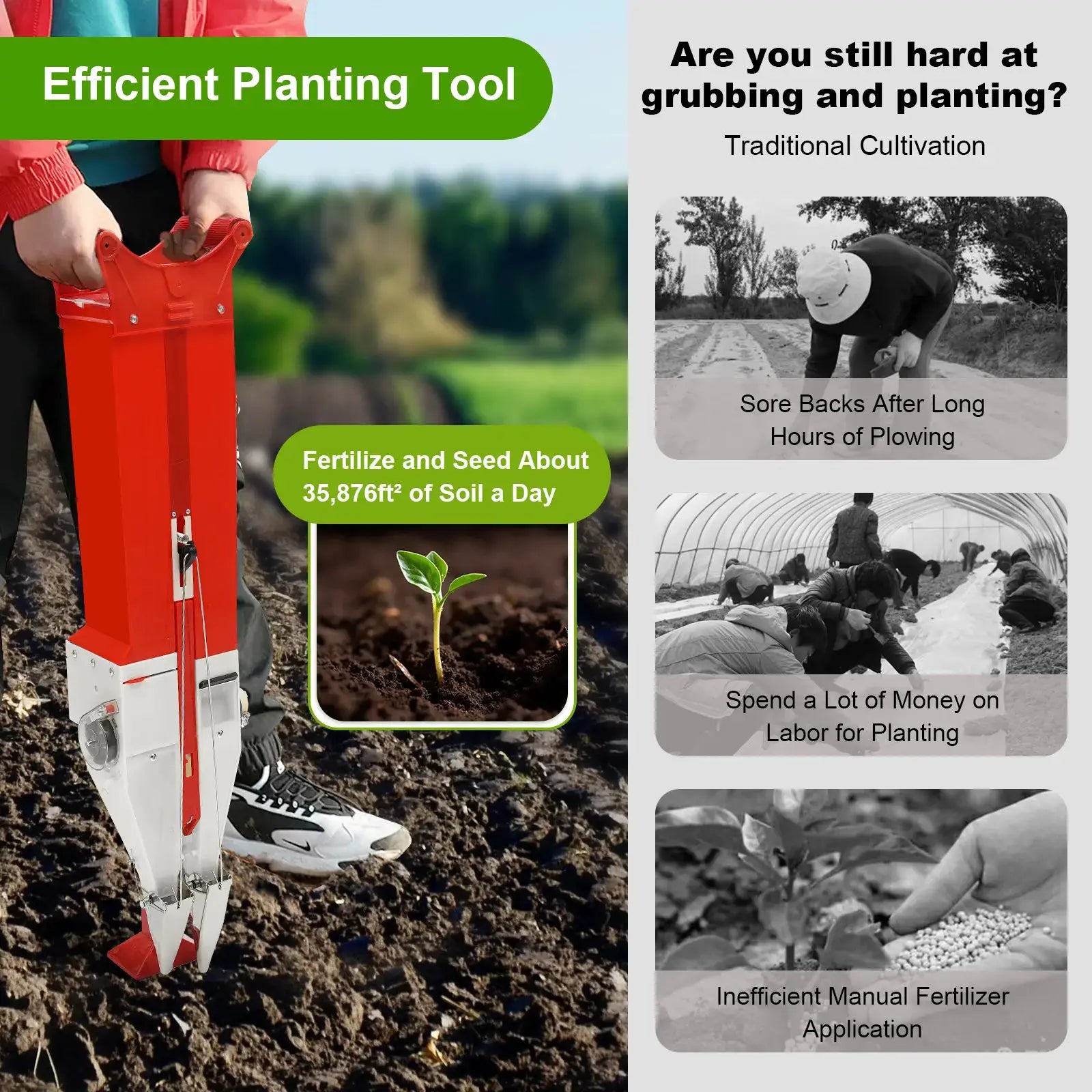 Integrated Seeding and Fertilizing Tool| Soybeans, Corn and Peanuts Agricultural Seeder from PriceLows™
