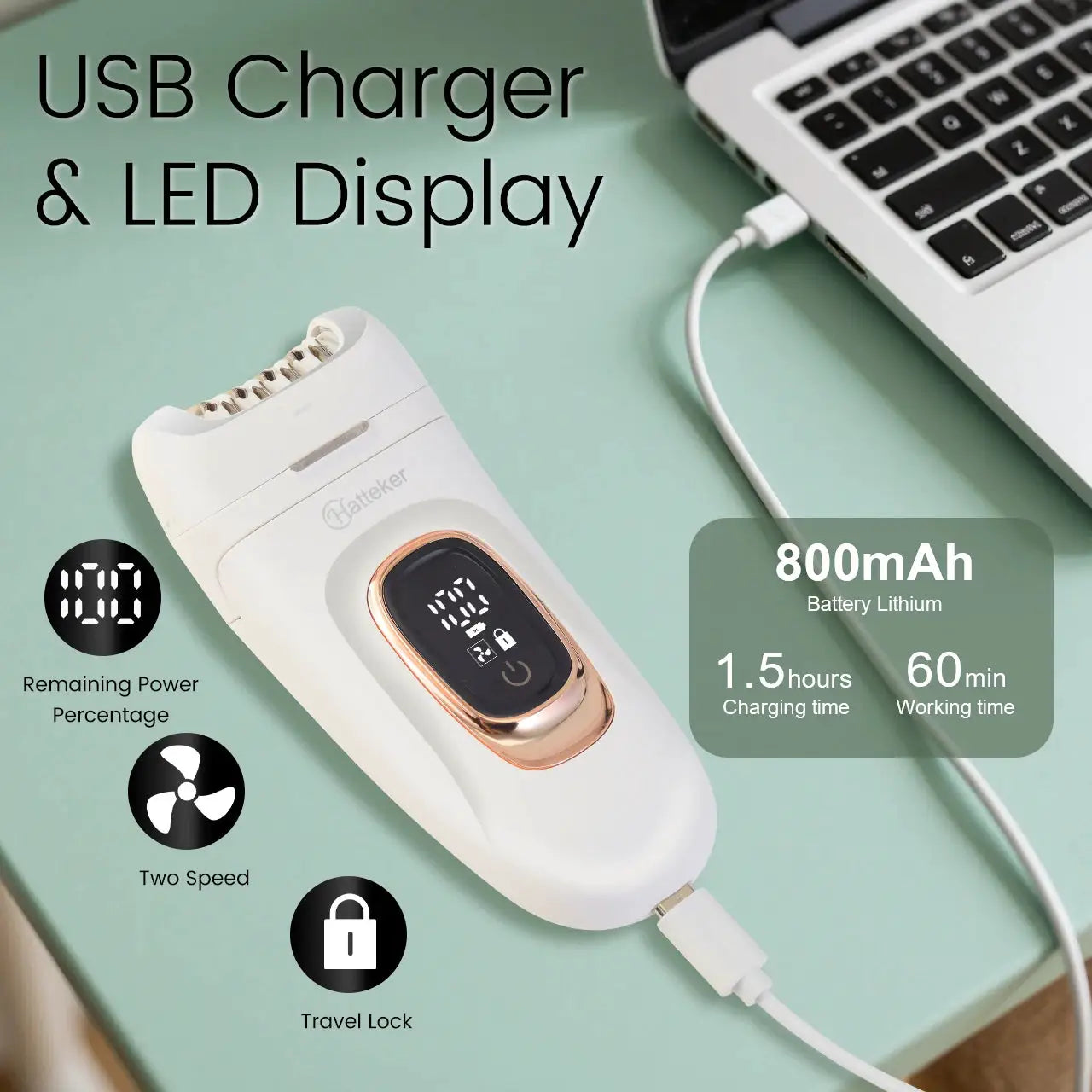 2-in-1 Epilator | IPX7 Waterproof | 90 Minute Runtime | For Women