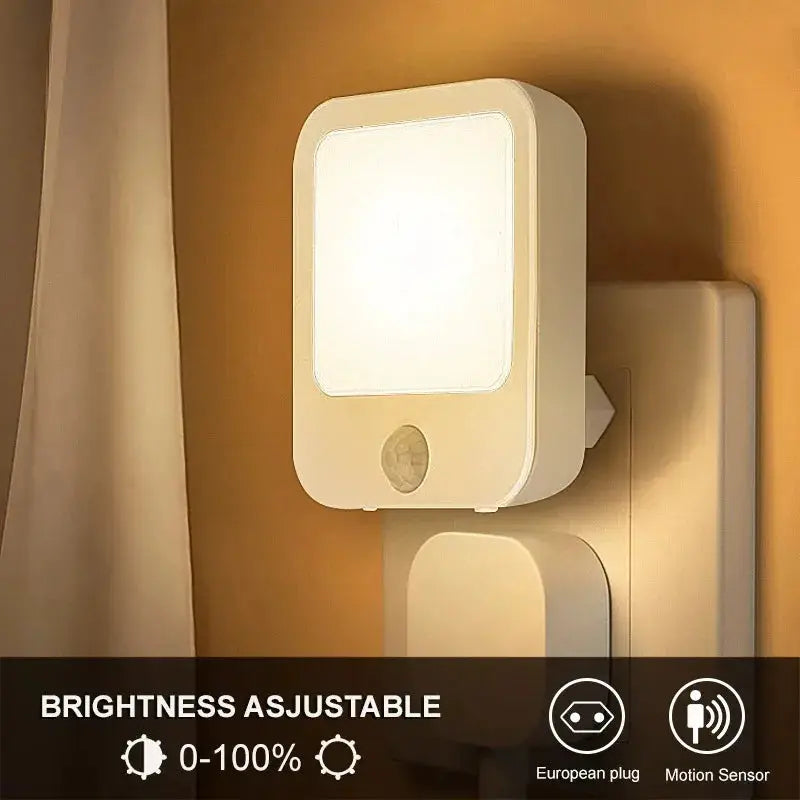 Night Light Motion Sensor With LED Light EU/US Plug Lamps Children'S Night Light Wireless Night Lamp For Bedside Table Bedroom portable night light, night light from PriceLows™