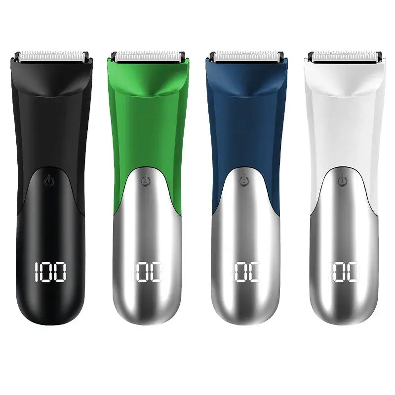 Men's Groin Trimmer | Ceramic Blade Head | Wet Dry Shaver | 2 Guard Attachments