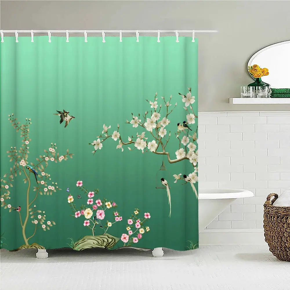 Tropical Leaves Palm Tree Bird Animals Pattern Shower Curtains Bathroom Curtain Waterproof Frabic Bath Bathroom Curtains from PriceLows™