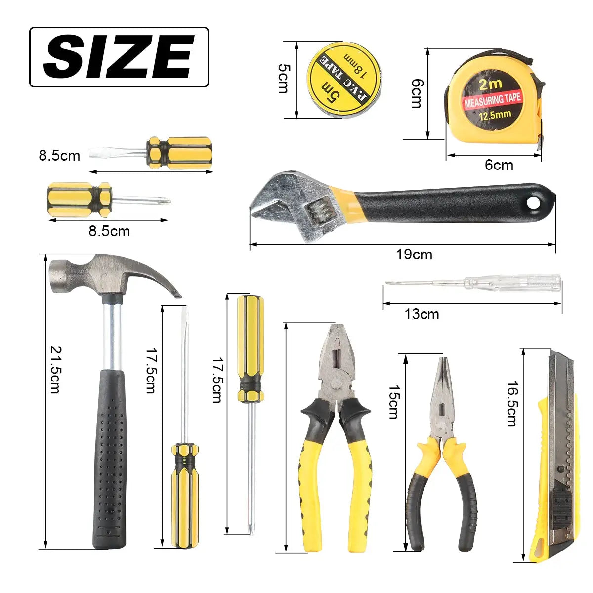 Tools Set General House hold Hand Tool Kit with Plastic Toolbox Storage Case Used to Car repair And home Repair from PriceLows™
