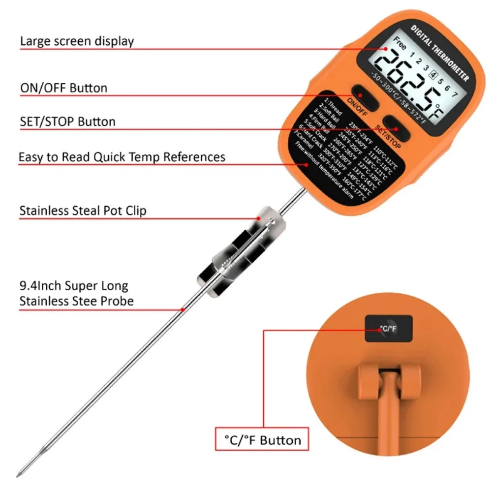 Digital Meat Thermometer | Instant Read | Large LCD Display | One Probe