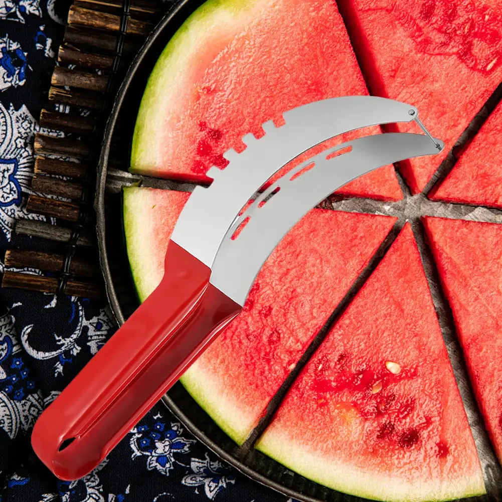 Stainless Steel Safe Efficient Watermelon Slicer Server with Non-Slip Handle Fruit Divider Watermelon Slicer Cutter Fruit Tools from PriceLows™
