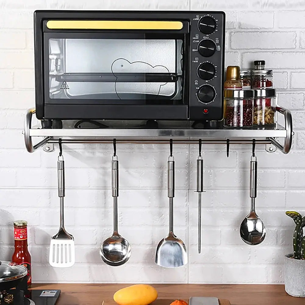 Microwave Oven Rack Stainless Steel Microwave Oven Shelf Wall-Mounted Kitchen Shelf Kitchen Shelves Counter from PriceLows™