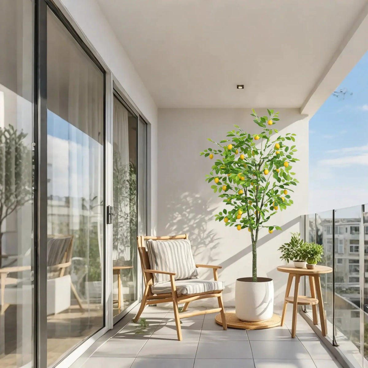 Artificial Lemon Tree | 180 Cm Height | Realistic Indoor Plant | Large Pot