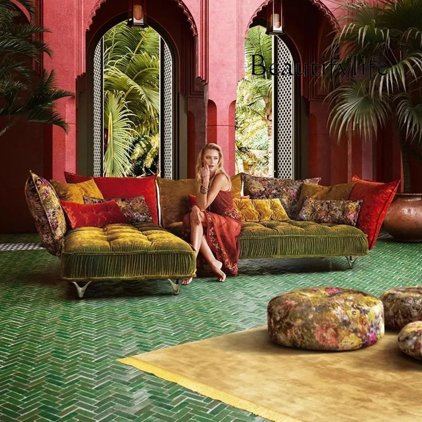 Sofa | Corner Sofa With Velvet Fabric | Modern Light Luxury | XS