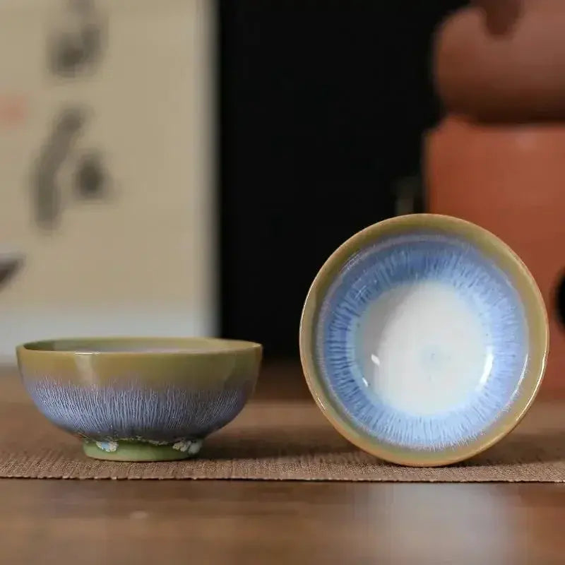 1pc Multicolor Kiln Fambe Porcelain Tea Cup Large Kung Fu Temmoku Glaze Ceramics Japanese Master Teacup Retro Single Tea Cups from PriceLows™