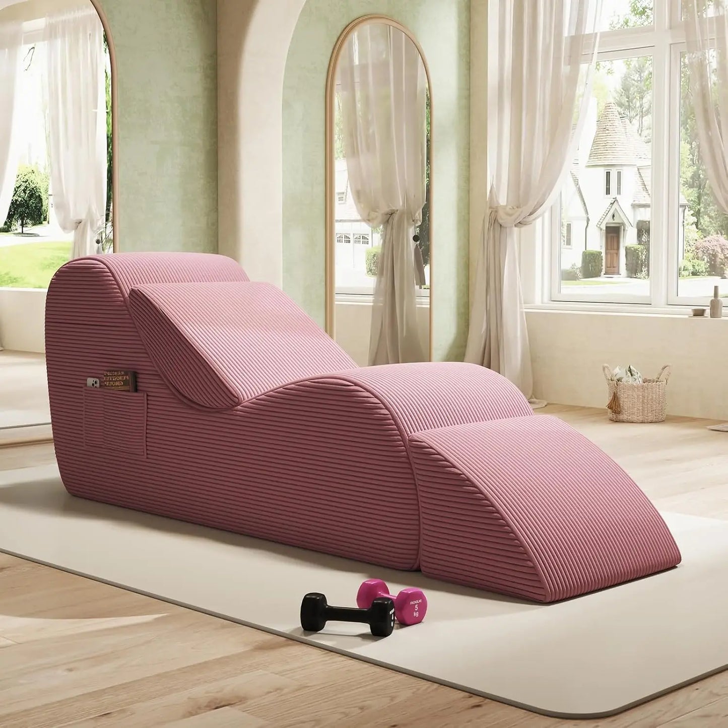 Corduroy Yoga Sofa | All Sponge Filled | Side Pocket | One Size