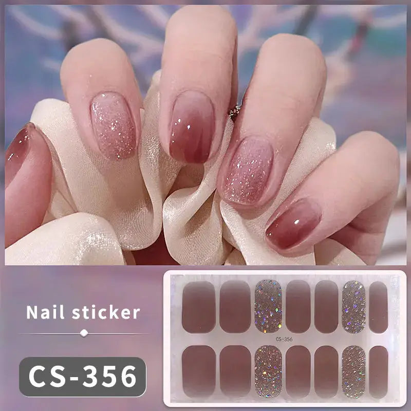 Full Cover Nail Stickers Fashion Nail Polish Nail Decoration Sparkling Glitter Self Adhesive Manicure Designer Nail Art Sticker from PriceLows™