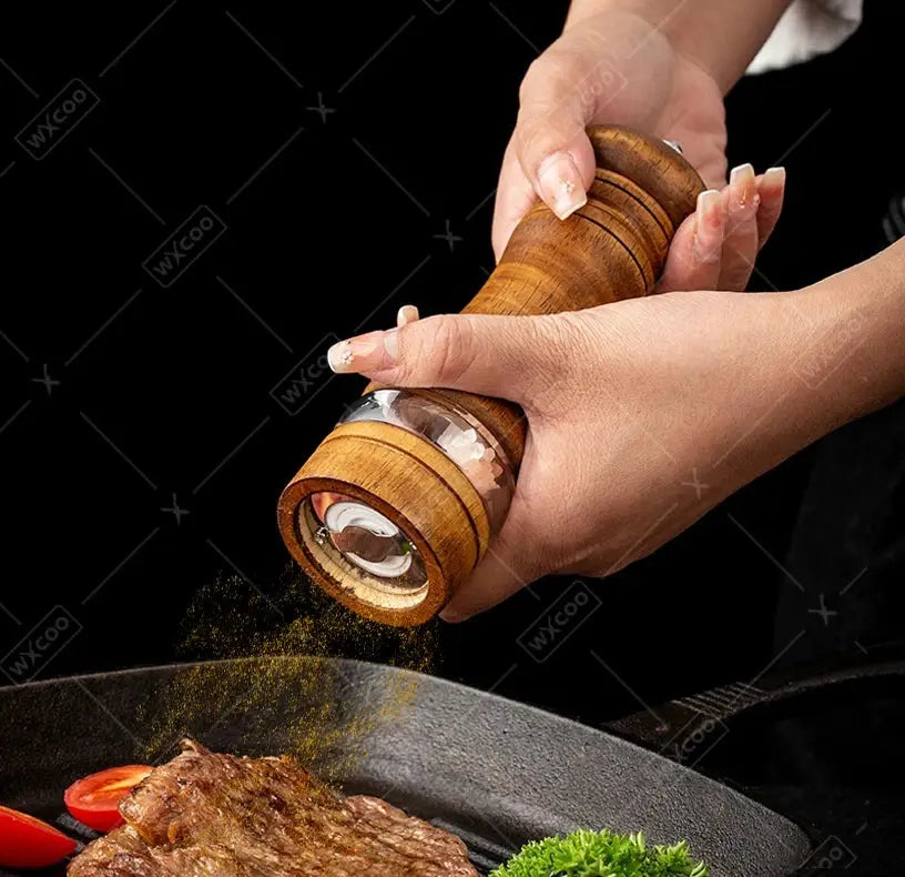 Pepper Grinder | 6-Inch Body | Adjustable Ceramic Mills | Salt Pepper Set