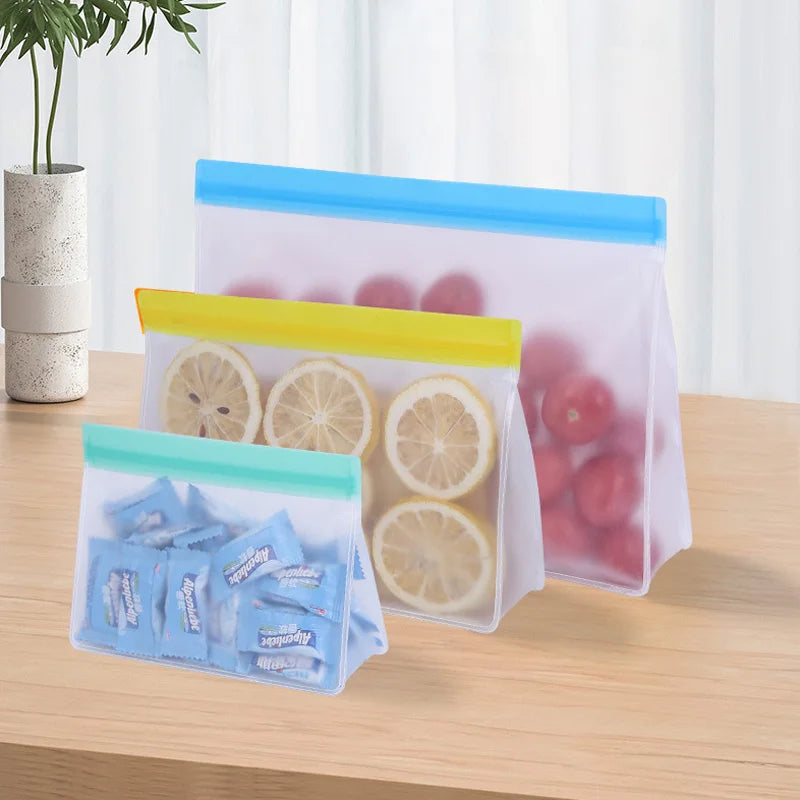 Reusable Silicone Food Storage Bags | Leakproof | Freezer Safe | 200 Pcs Lot