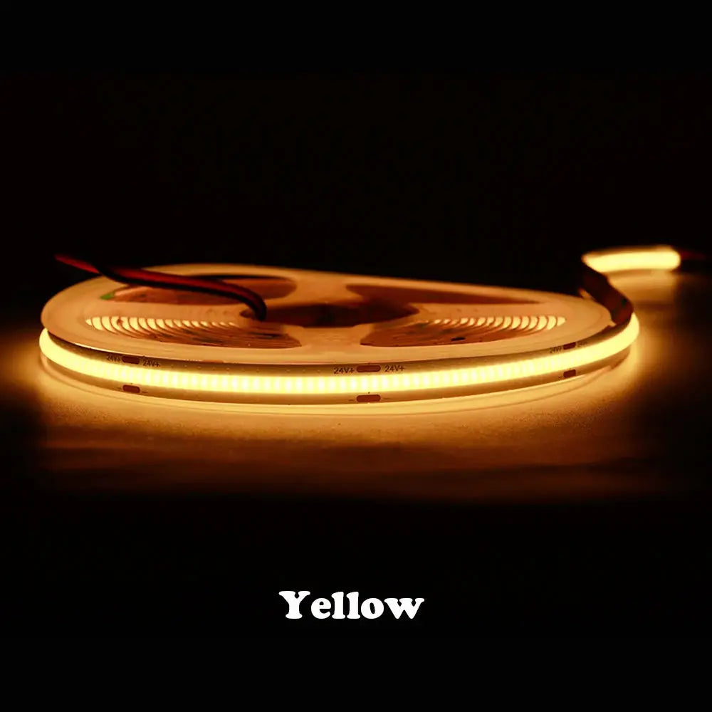 COB LED Strip 480 528 Chips/M High Density Flexible FOB Led Red Green Blue Warm Nature Cool White Linear Dimmable Light 12V 24V from PriceLows™