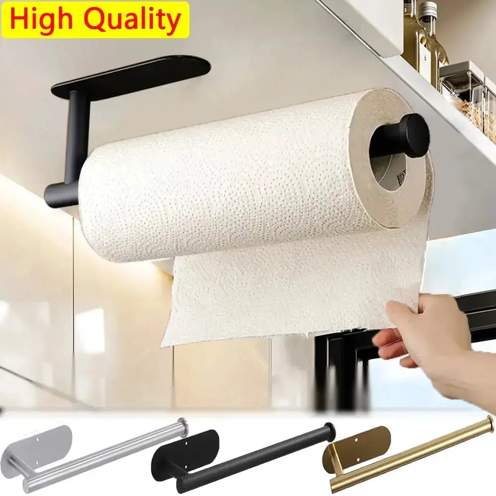 Kitchen Paper Towel Holder Adhesive Tissue Hanger Toilet Roll Paper Dispenser Cabinet Storage Napkin Rack Bathroom Accessories from PriceLows™