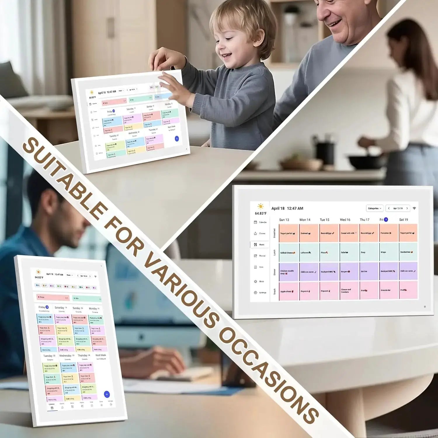 Hindetel 10 Inch Smart Digital Photo Frame with Calendar Remind Touchscreen Video And Music Player from PriceLows™