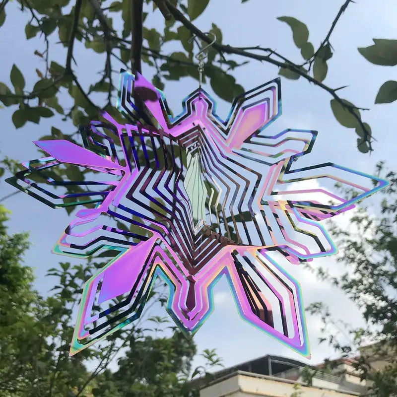 Heart Square Drop Shape Stainless Steel 3D Rotating Wind Spinner Chime Metal Decor Home Garden Decoration Outdoor Indoor Rooms from PriceLows™