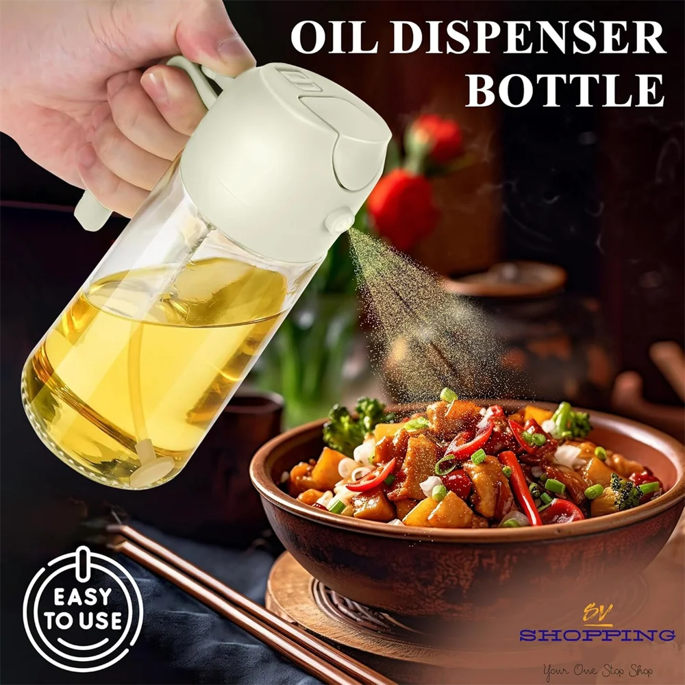 Oil Sprayer | 2 in 1 Dispenser | Glass 470ml Food grade | Kitchen Use