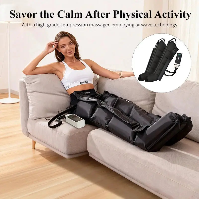 Air Compression Leg Massager | Air Bag Kneading | Plug-In Adapter