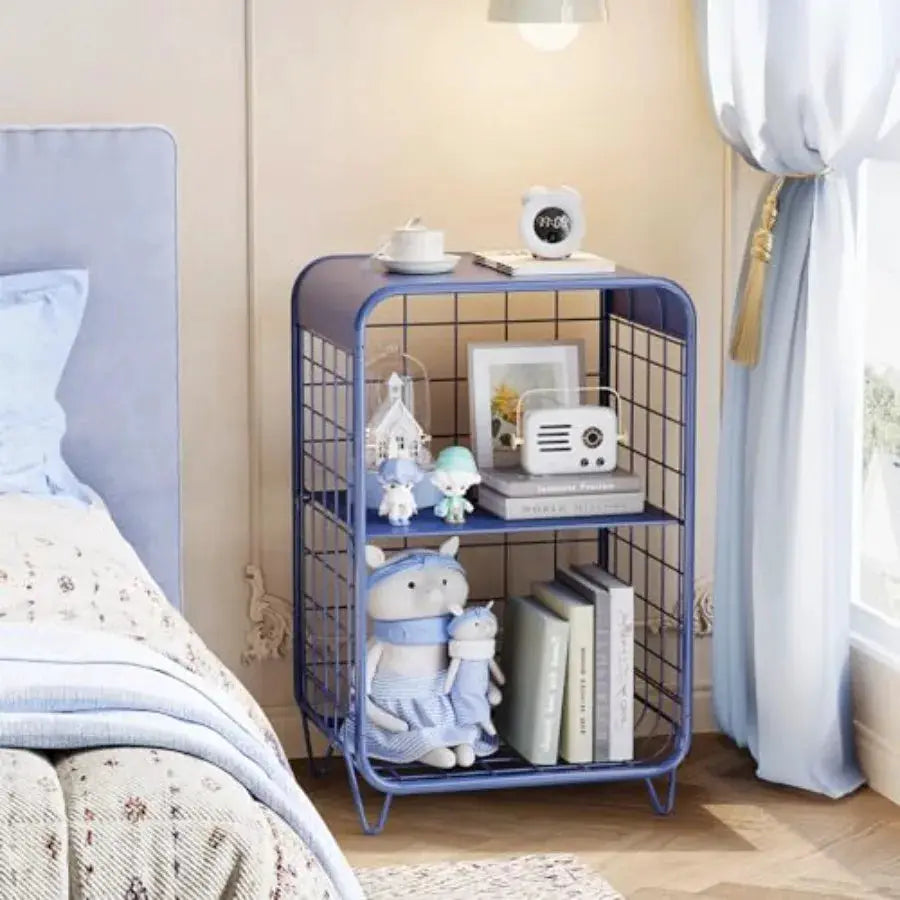 Cute Nightstand, Metal Side Table, 3-Tier Modern End Table with Storage Shelf, Unique Side Tables, Cute Coffee Table for Living from PriceLows™