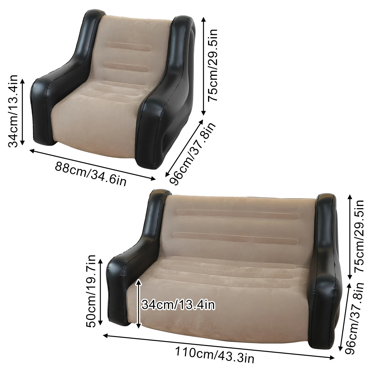 Inflatable Sofa | Outdoor Camping Lounger | Double Size | Foldable
