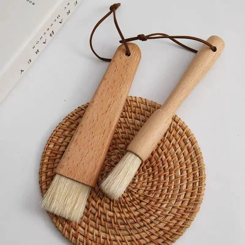 Basting Brush Set | Natural Wood Handle | Heat Resistant | 2 Piece Set