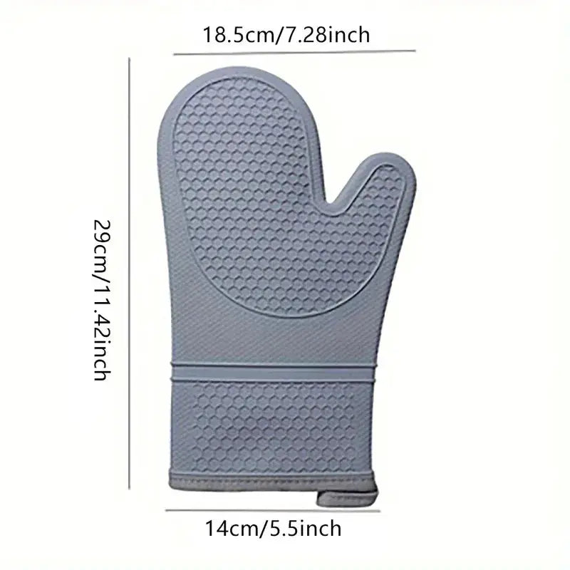 Silicone Oven Mitts Set | Heat Resistant | Soft Cotton Lining | One Size