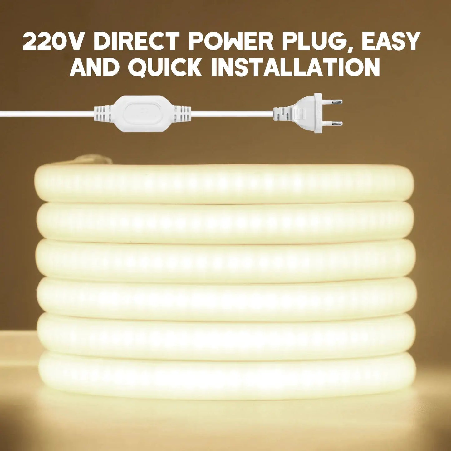 288LEDs/M COB NEON Light 220V 40M 35M 30M 25M 20M 15M 10M FOB Tape Ribbon EU UK Plug IP67 Waterproof Linear Lighting For Bedroom from PriceLows™