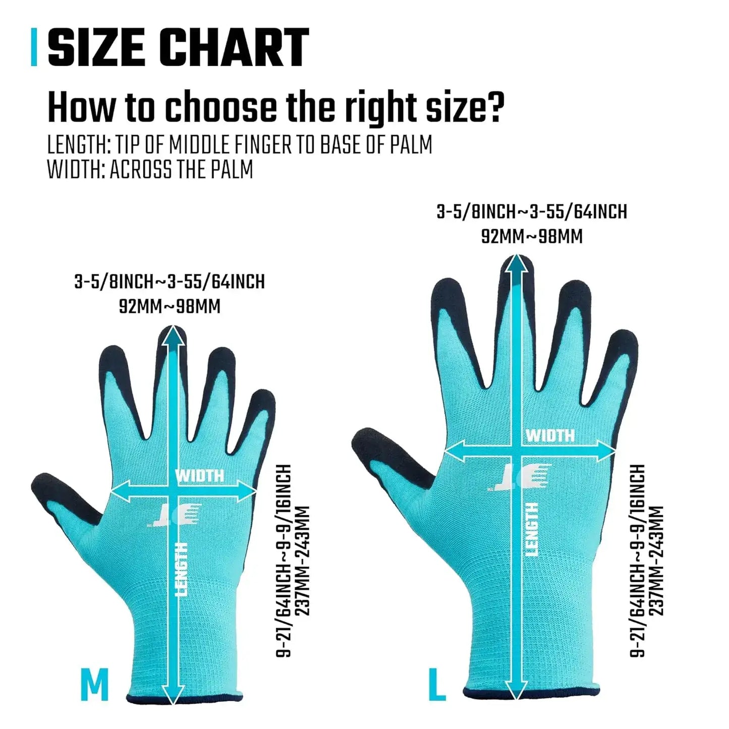 6 Pairs Pink & Blue Large Garden Gloves with Latex Coating for Gardening and Yard Work from PriceLows™