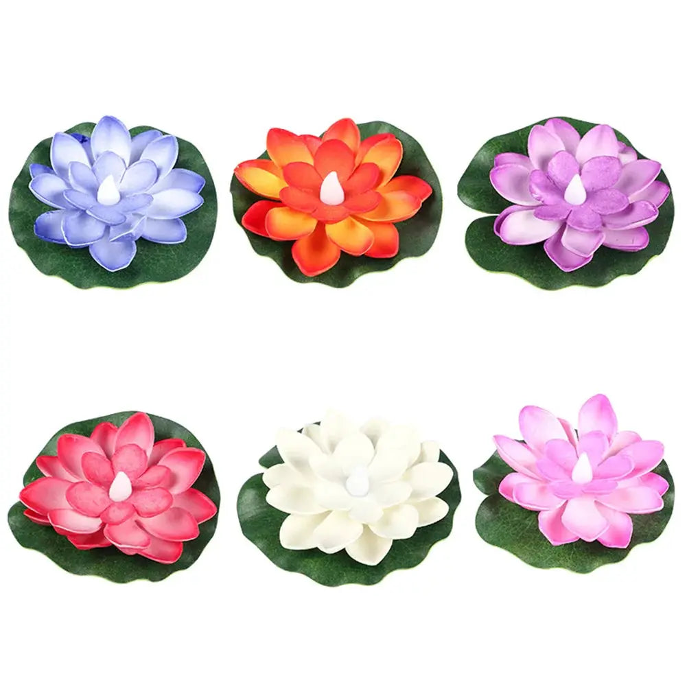 LED Colorful Lotus Lantern Floating Pool Light Electronic LED Lifelike Floating Lamp Funny Lotus Pool Lamp for Pond River Garden from PriceLows™