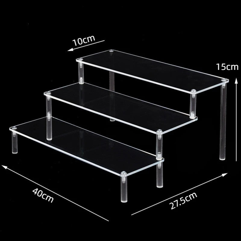 1-5 Tier Acrylic Display Stand Clear Display Riser Rack for Cupcake Perfume Doll Décor Organizer Amiibo Funko POP Figures DC05 from PriceLows™
