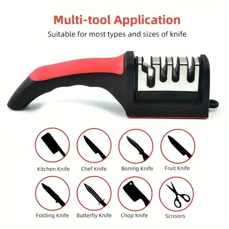 3-Segment Knife Sharpener Knife Sharpeners for Kitchen Knives Stainless Steel Three-Purpose Sharpening Stone for Kitchen Tools from PriceLows™