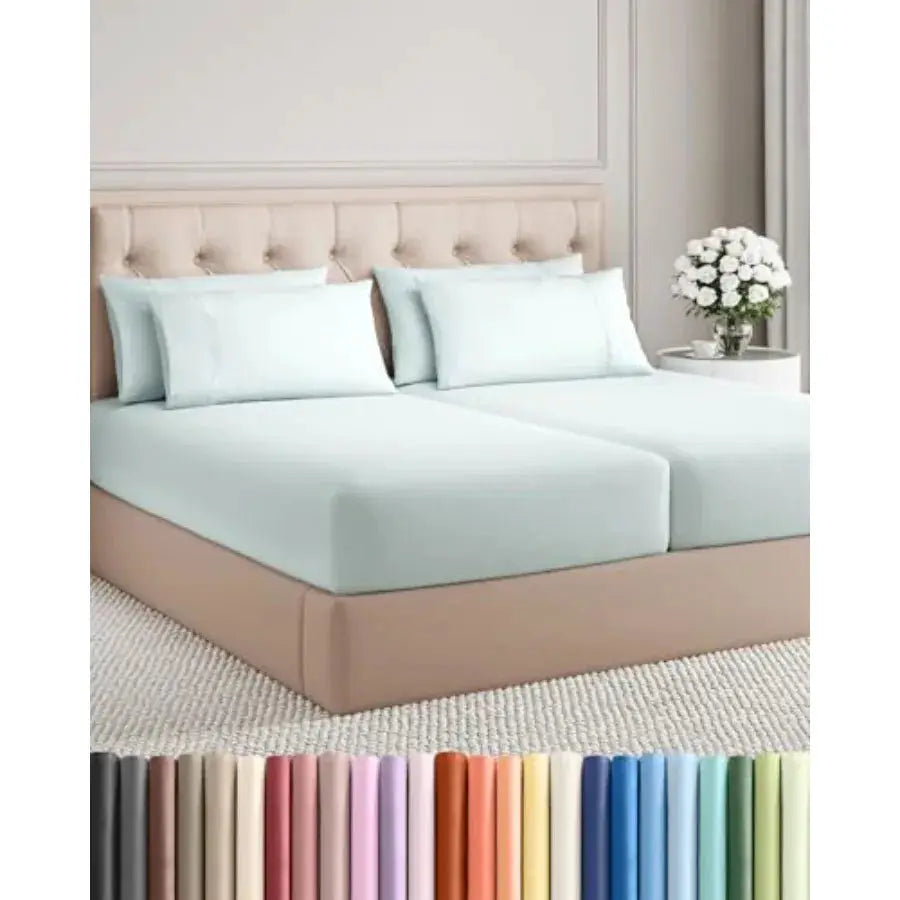 7 Pcs Sheet Set - Comfy, Breathable and Cooling - Soft Hotel Luxury Bedding for Women, Men,,Teens and - 1 Flat and 2 Fitted She from PriceLows™
