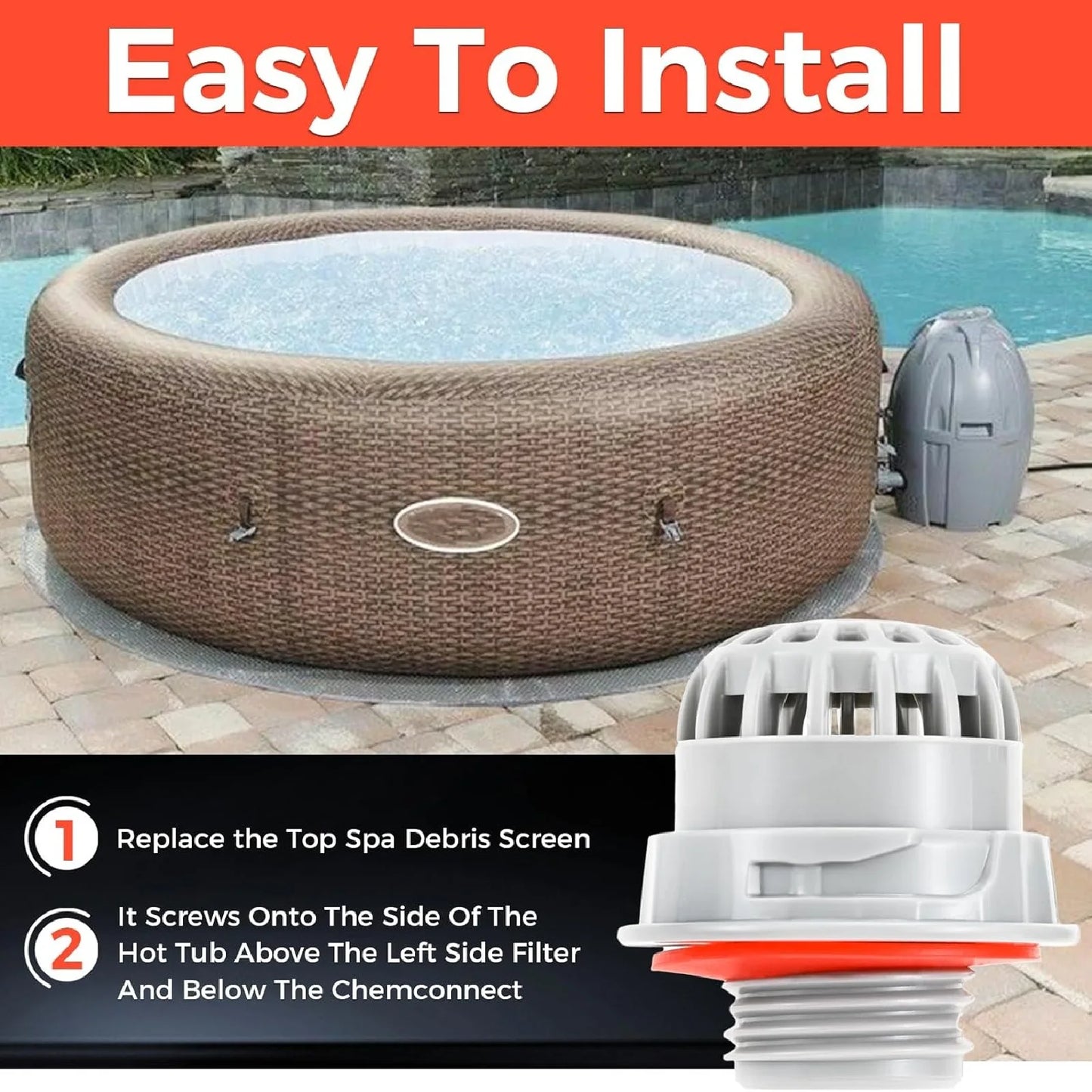 2PCS P00260 Chemical Chlorine Dispenser Accessory for SaluSpa Pool Hot Tubs Top Debris Screen Strainer Bestway Coleman Lay-Z-Spa from PriceLows™