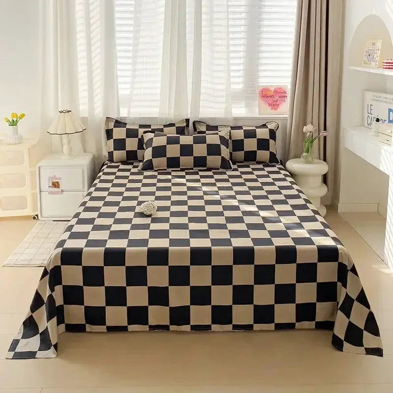 Washed Cotton Bed Fat Sheet Flower Series Printed Double Top King Sheets for Girls Boys Kids Single Queen King Size Bed Linen from PriceLows™