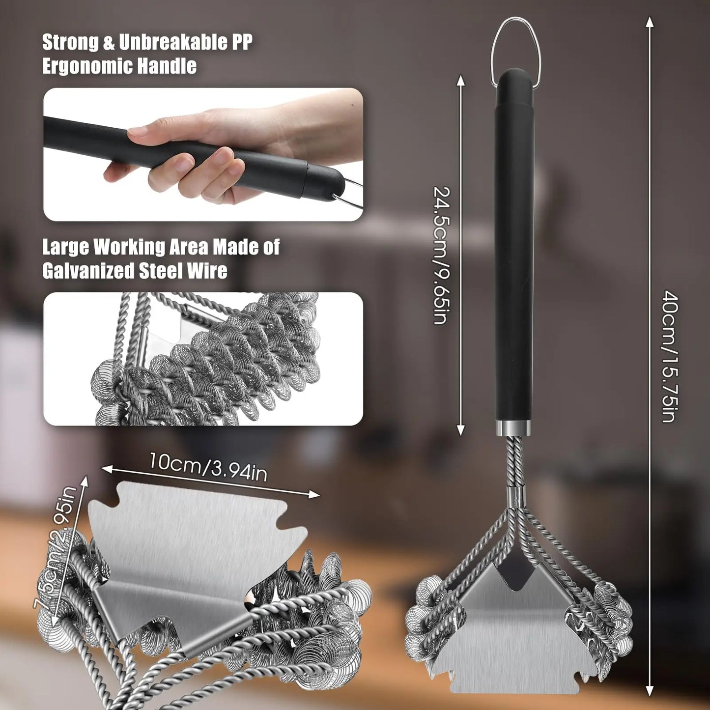 BBQ Grill Brush | Stainless Steel | Bristle Free | 1 Count