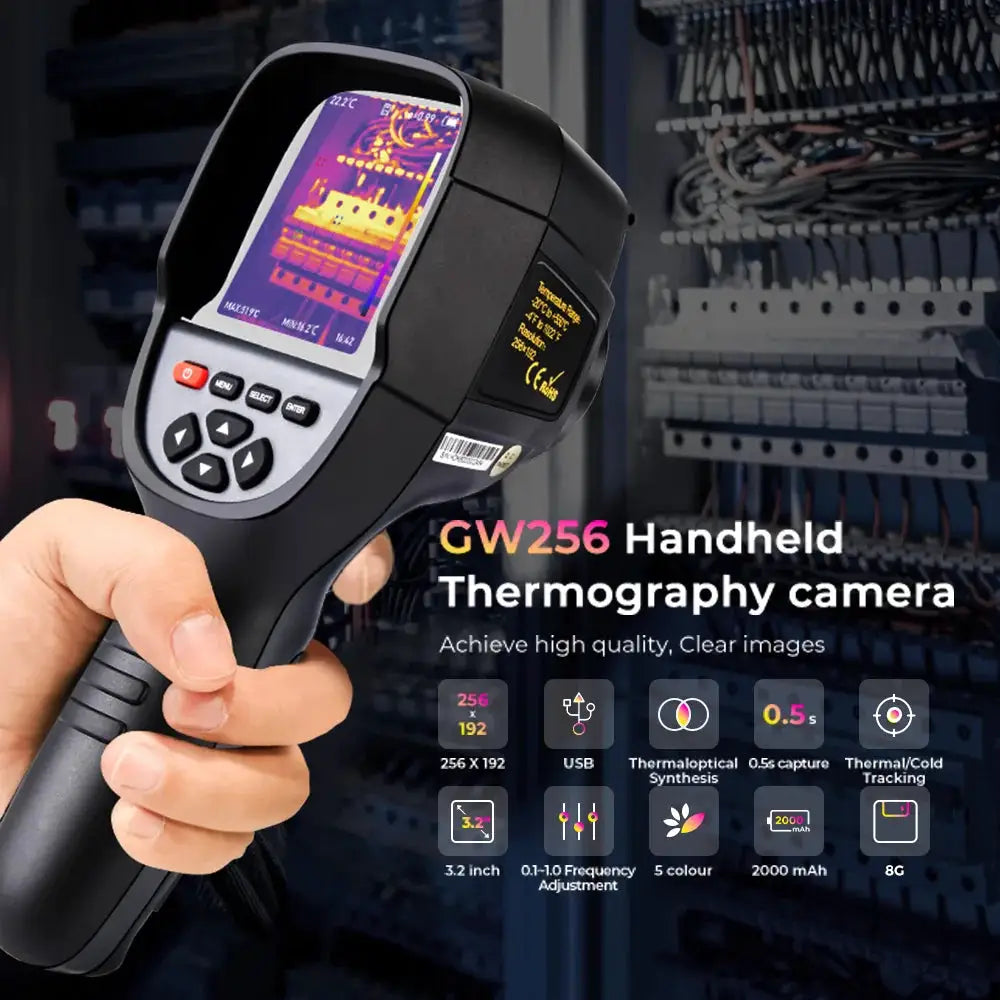 256x192 Thermal Imaging Camera GW256 with Dual-Light Fusion for Home Inspection HVAC Mechanical Maintenance from PriceLows™