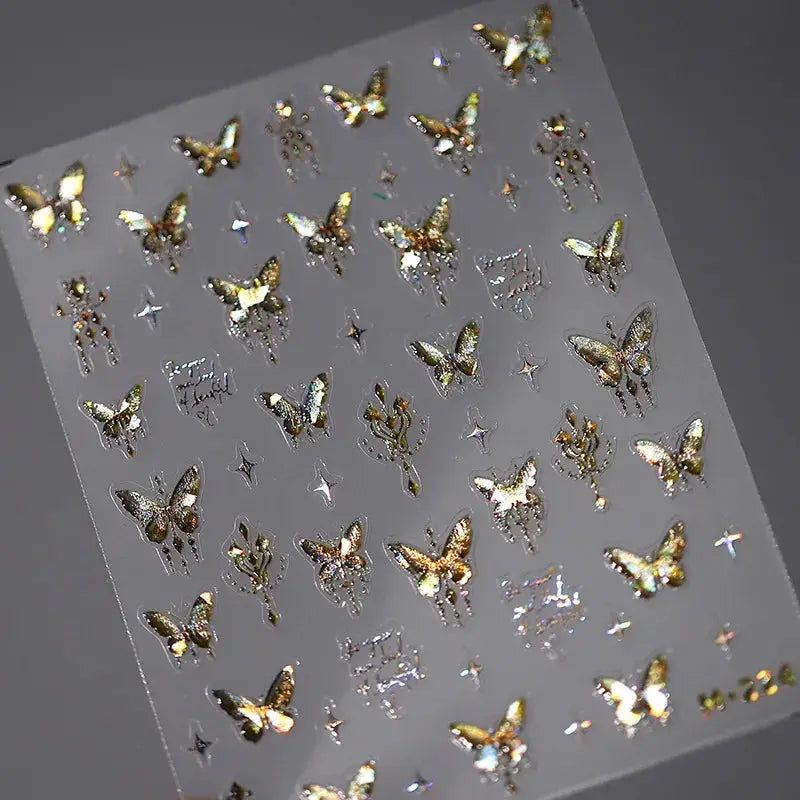 1Pcs 5D Embossed Aurora Butterfly Nail Art Stickers Self Adhesive Decals For Nails Decoration DIY 3D Acrylic Nail Supplies Parts from PriceLows™