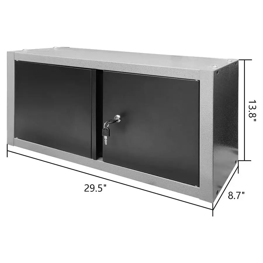 Metal Wall Mounted Cabinet with Two Lockable Doors, Hanging Steel Tool Chest, for Kitchen Warehouse Office Garage from PriceLows™