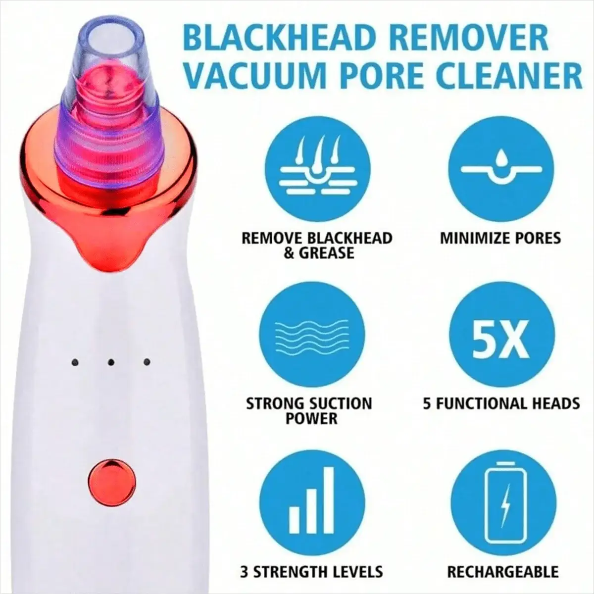 2026 Blackhead Remover Pimple Acne Removal Blackhead Vacuum Tool Skin Care Pore Cleaner Rechargeable from PriceLows™
