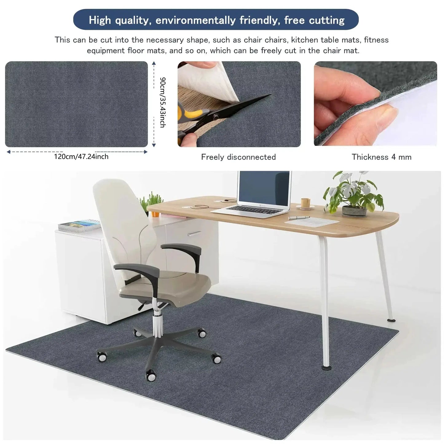 VIKAMA Study Area Carpet, Stain-Resistant And Wear-Resistant, Swivel Chair Mat, Learning Area Carpet, Home Decoration from PriceLows™
