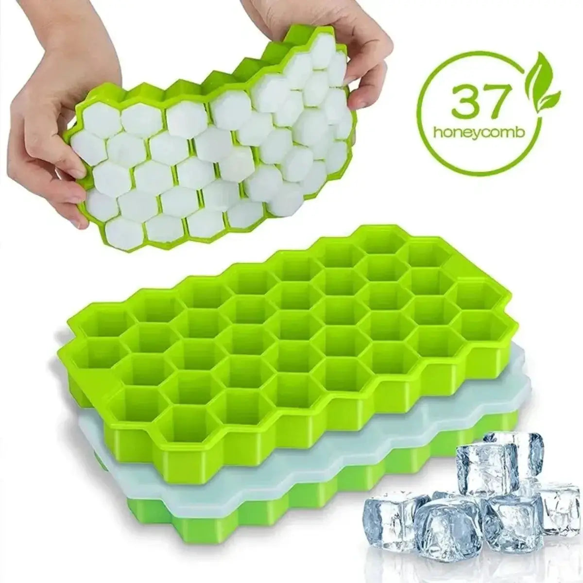 Honeycomb 37-Grid Ice Cube Tray, Silicone DIY Ice Mold (Lid Not Included) for Drinks, Cocktails & Kitchen Use from PriceLows™